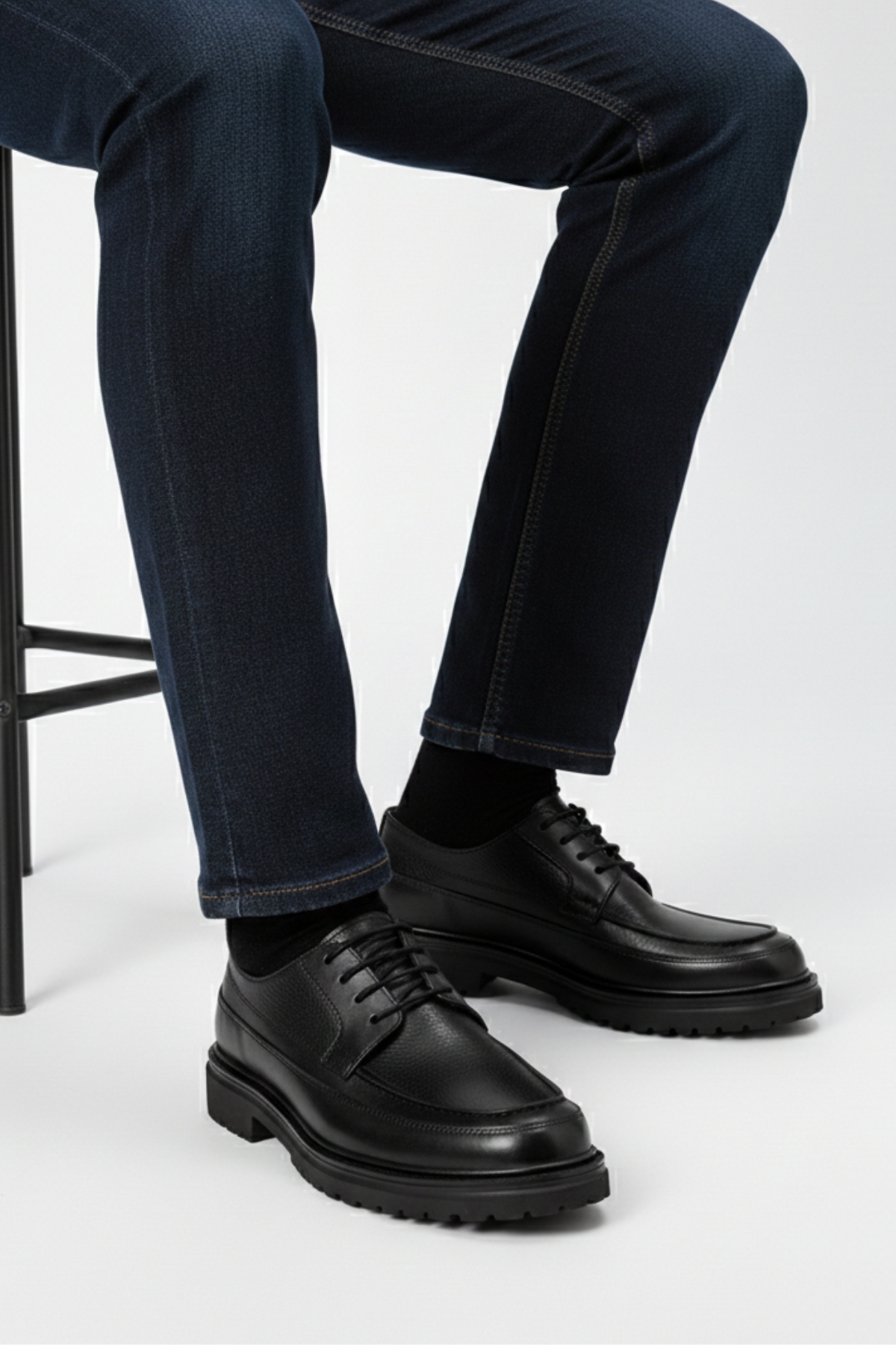 LUSIVE  Hakiki Deri Siyah Günlük Rahat Erkek Klasik Ayakkabı LUASS28AL0050 - Görsel 6