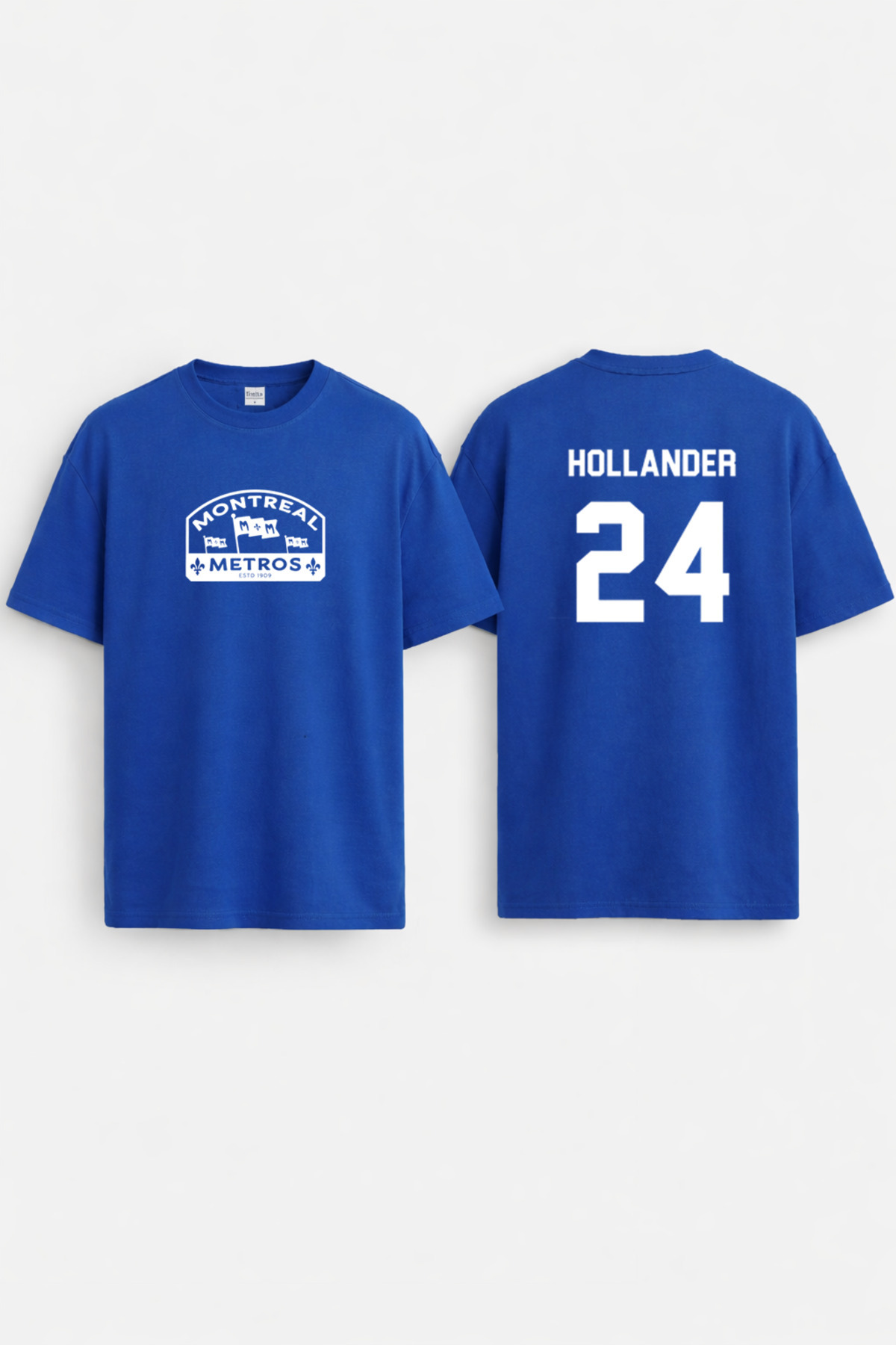 Hollander 24 Heated Rivalry Series Printed Crew Neck Double Sided Blue T-ShirtT-shirt
