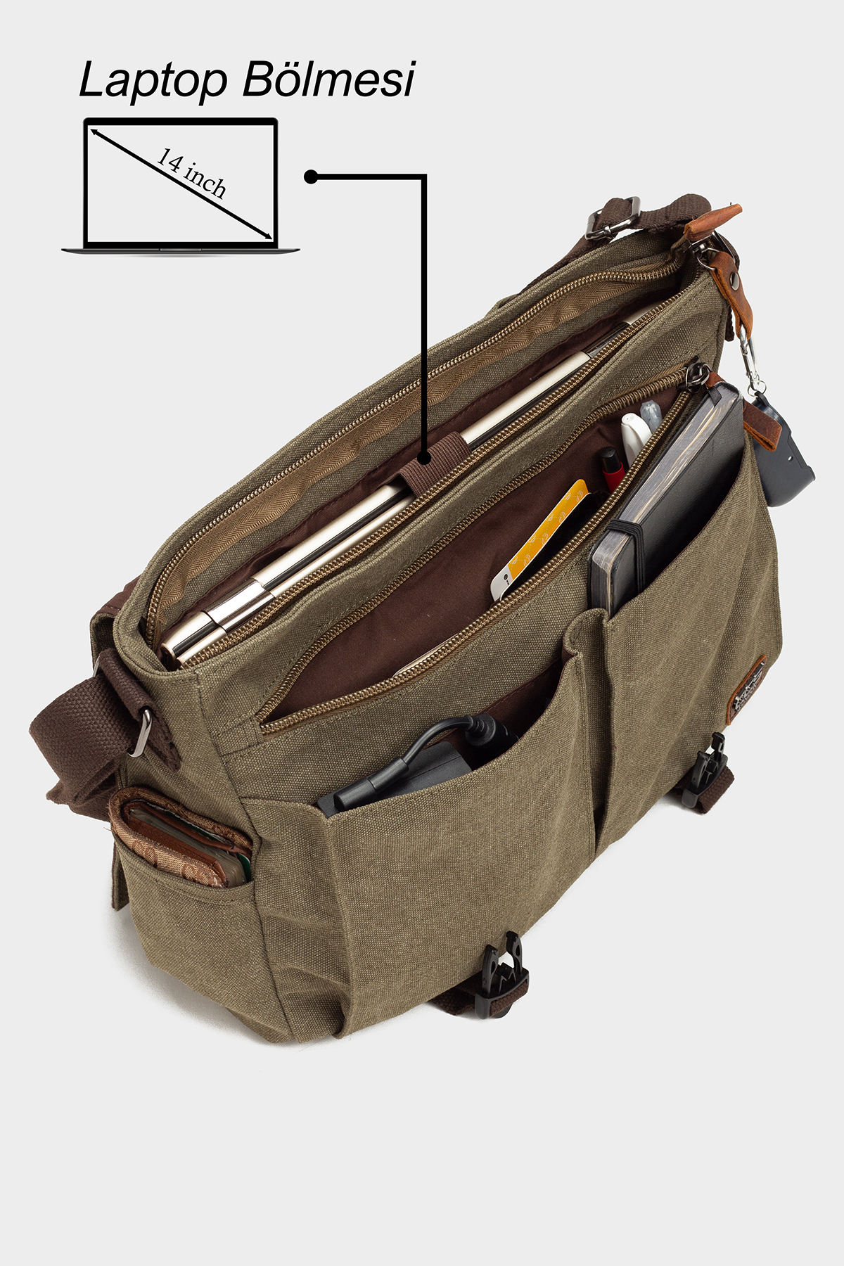 ÇÇS  31520 Omuz Askılı Kanvas (pamuk) Postacı Çantası Çapraz Çanta SİYAH - Görsel 6