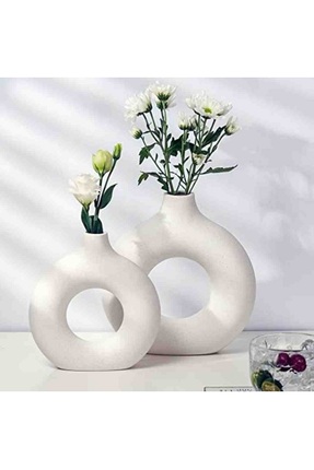 keskinhomecraft El Yapımı Taş Tozu 2’li Dekoratif bohem hediyelik Vazo Seti M...