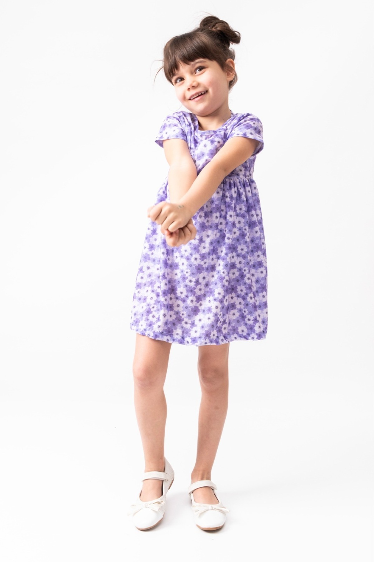 ruhaay YAZLIK KISA KOL KIZ ÇOCUK BASKILI ELBİSE fotoğrafı 3 (önizleme)