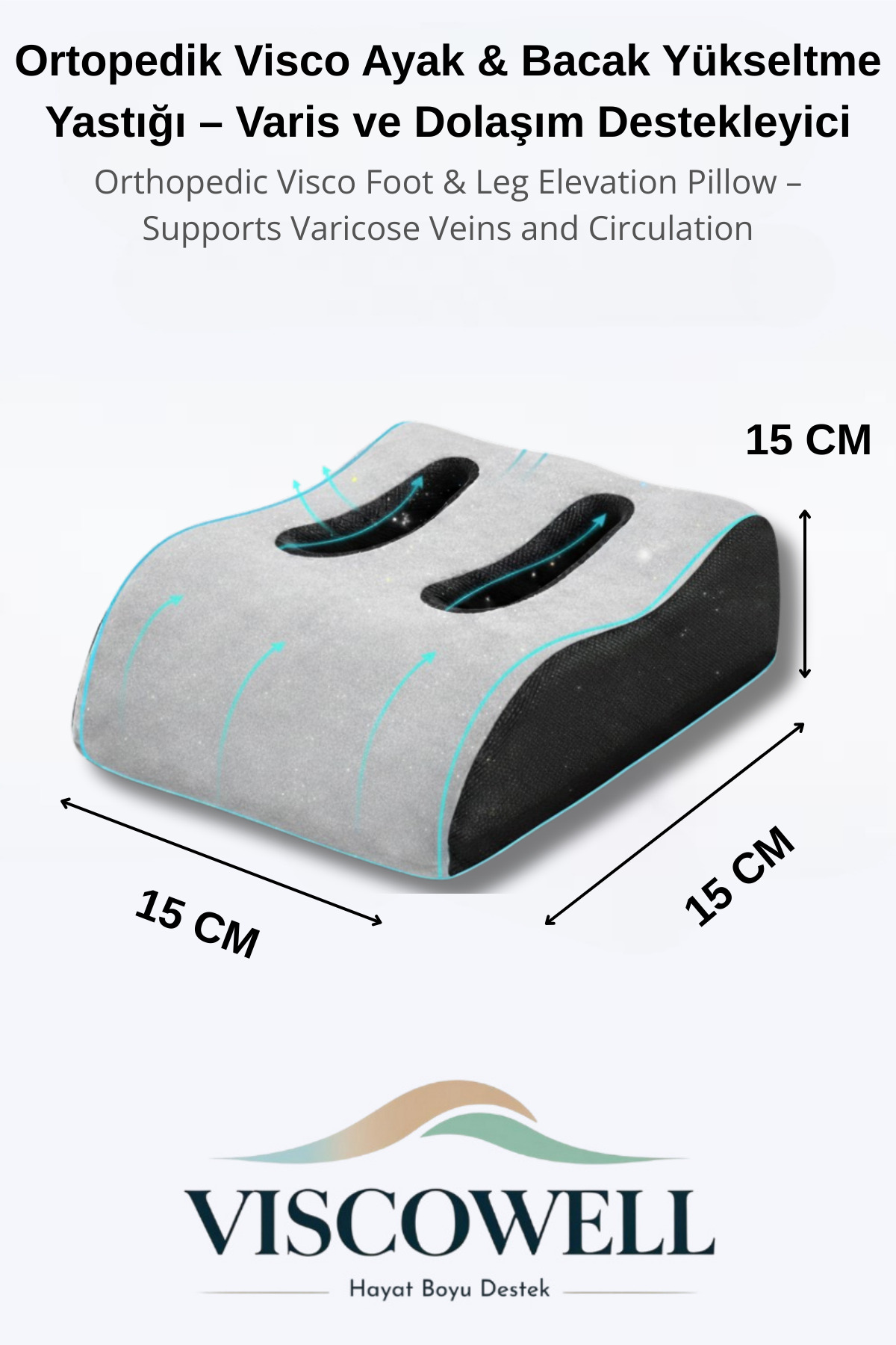 ViscoWell Hamileler İçin Bacak Elevasyon Destek Yastığı – Şişlik & Yorgunluk Rahatlatıcı Dinlenme Yastığı fotoğrafı 6 (önizleme)