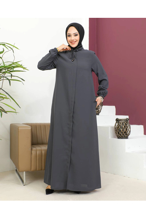 Nevayla Moda Salaş Kesim Tesettür Ferace / Antrasit - F120