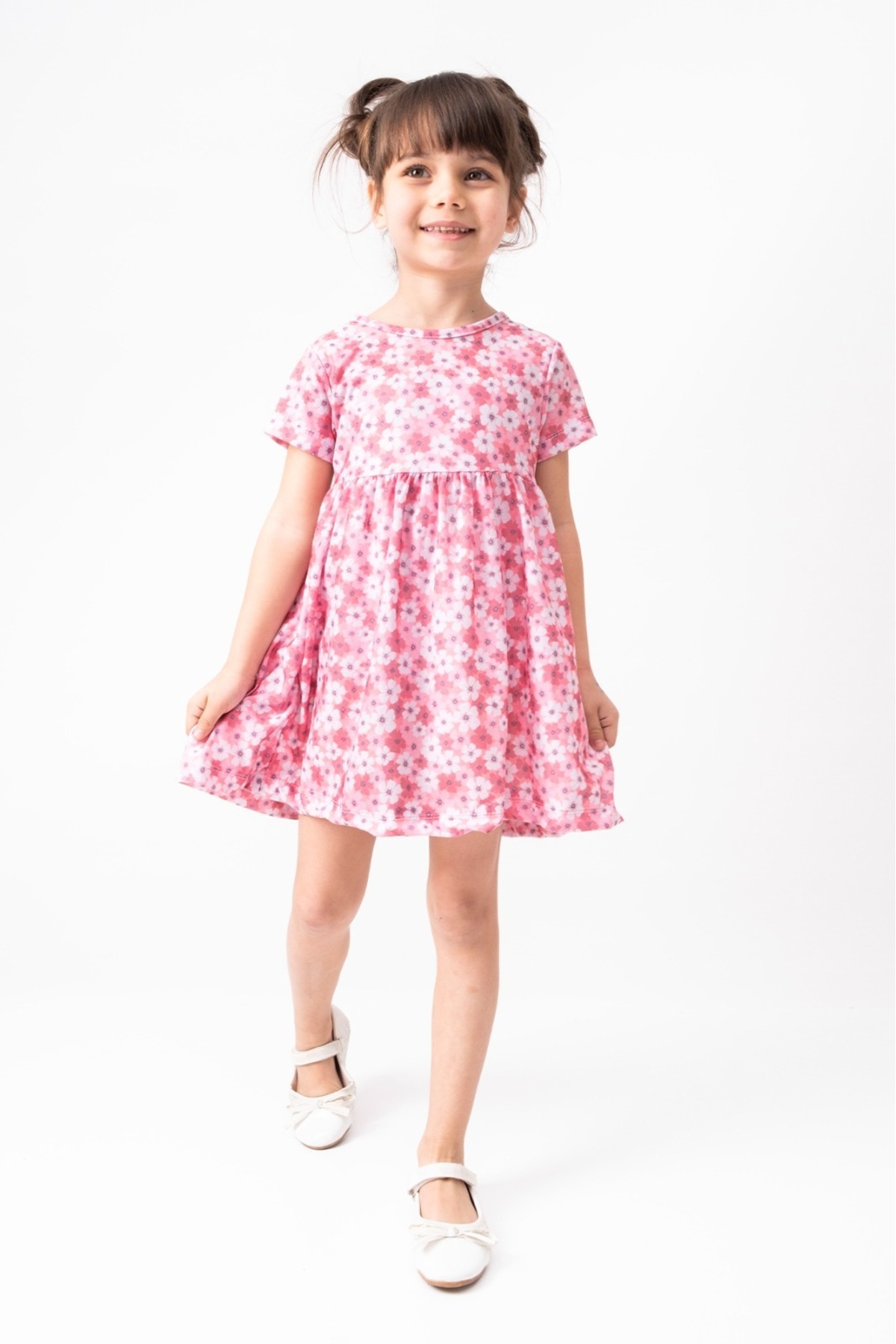 ruhaay YAZLIK KISA KOL KIZ ÇOCUK BASKILI ELBİSE fotoğrafı 3 (önizleme)