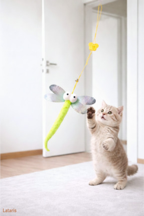 Lataris Kendinden Yapışkanlı, Çıngıraklı Kedi Oltası, Kelebek Figürlü Çıngıra...