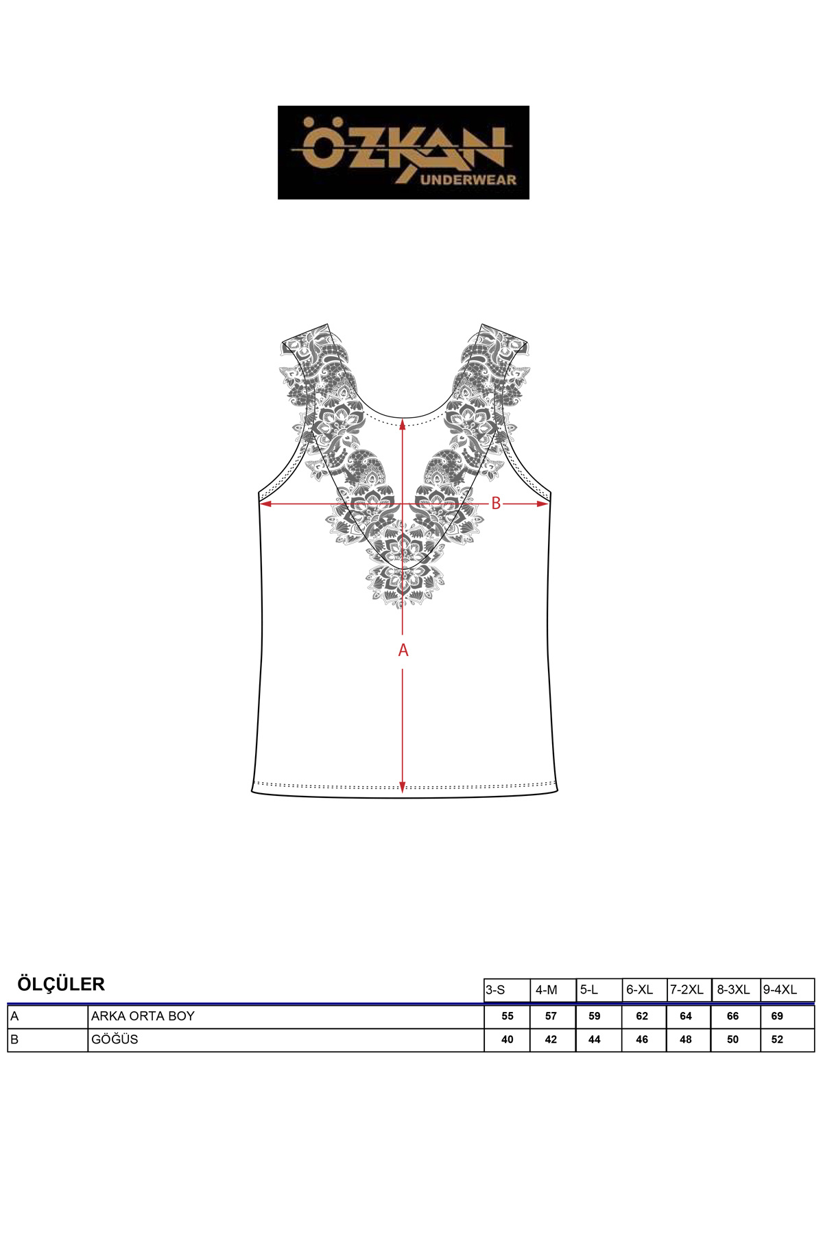 ÖZKAN underwear  Özkan 2001 3'lü Paket Kadın %100 Pamuklu Ribana Siyah Bordo Kahve Dantelli Güpürlü Manolya Atlet - Görsel 8
