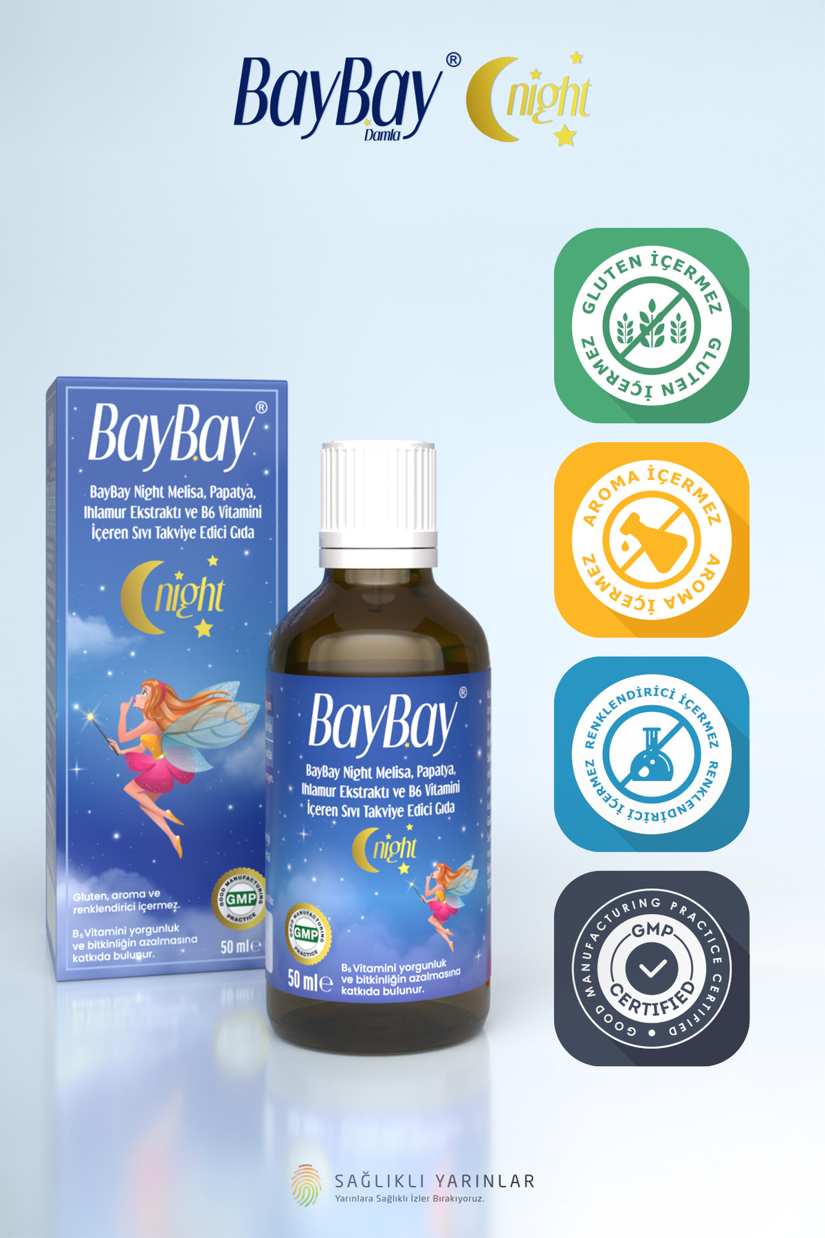 BayBay Night Melisa Papatya Içeren Damla 50 Ml Şiş fotoğrafı 3 (önizleme)