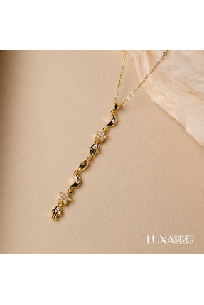 luxa silver jewellery Y Kolye / Ay, Yıldız Silver Yüksek Çelik Kolye / Ay, Yı...
