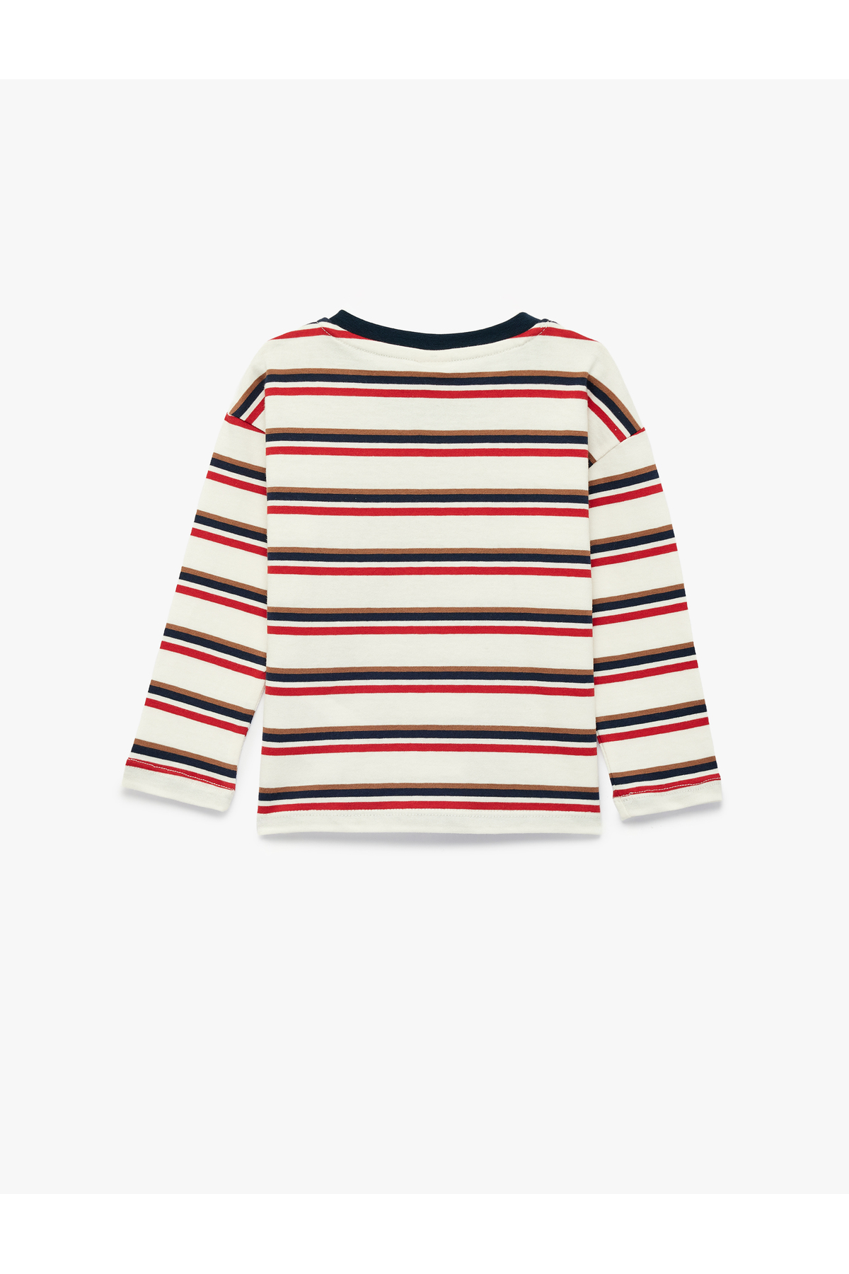 Koton Pamuklu Uzun Kollu Bisiklet Yaka Çizgili Tişört fotoğrafı 2 (önizleme)