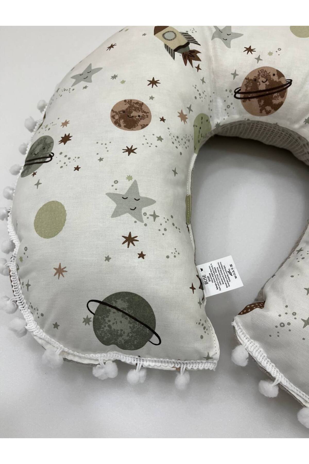 BUSEBABYHOME Kahverengi , Çift Taraflı Emzirme Yastığı/Emzirme Minderi/Bebek Destek Minderi/ Hamile Yastığı fotoğrafı 3 (önizleme)