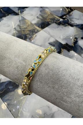 TR Renkli Çiçek detaylı bilezik