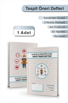 POZİTİF FORM İsg Defteri, İş Sağlığı Ve Güvenliği Tespit Ve Öneri Defteri , A...