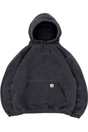 COZYWEAR Unisex Siyah Oversize Kapüşonlu Sweatshirt Premium Baskılı Rahat Gün...