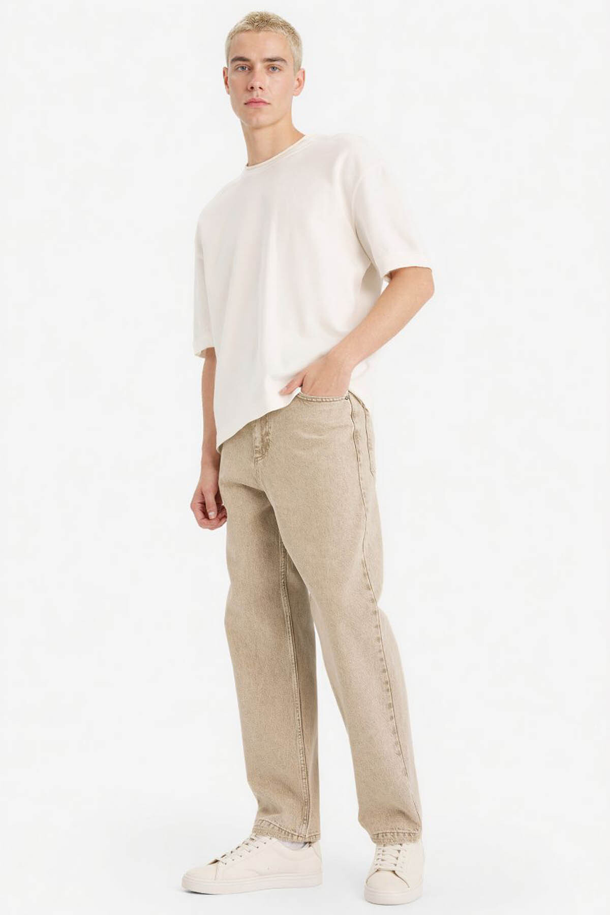 Baggy Fit Bej Erkek Jean Pantolon F9000AX/BG815 — بژ F9000AX26SP — تصویر 2 از 5