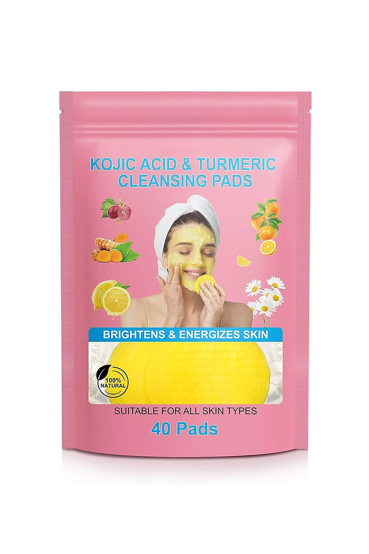 KOEC پدهای پاک کننده صورت کوجیک اسید با زردچوبه و کوجیک اسید، پدهای تونر ضد لک کوجیک اسید، 40 عدد — KOECELBB40
