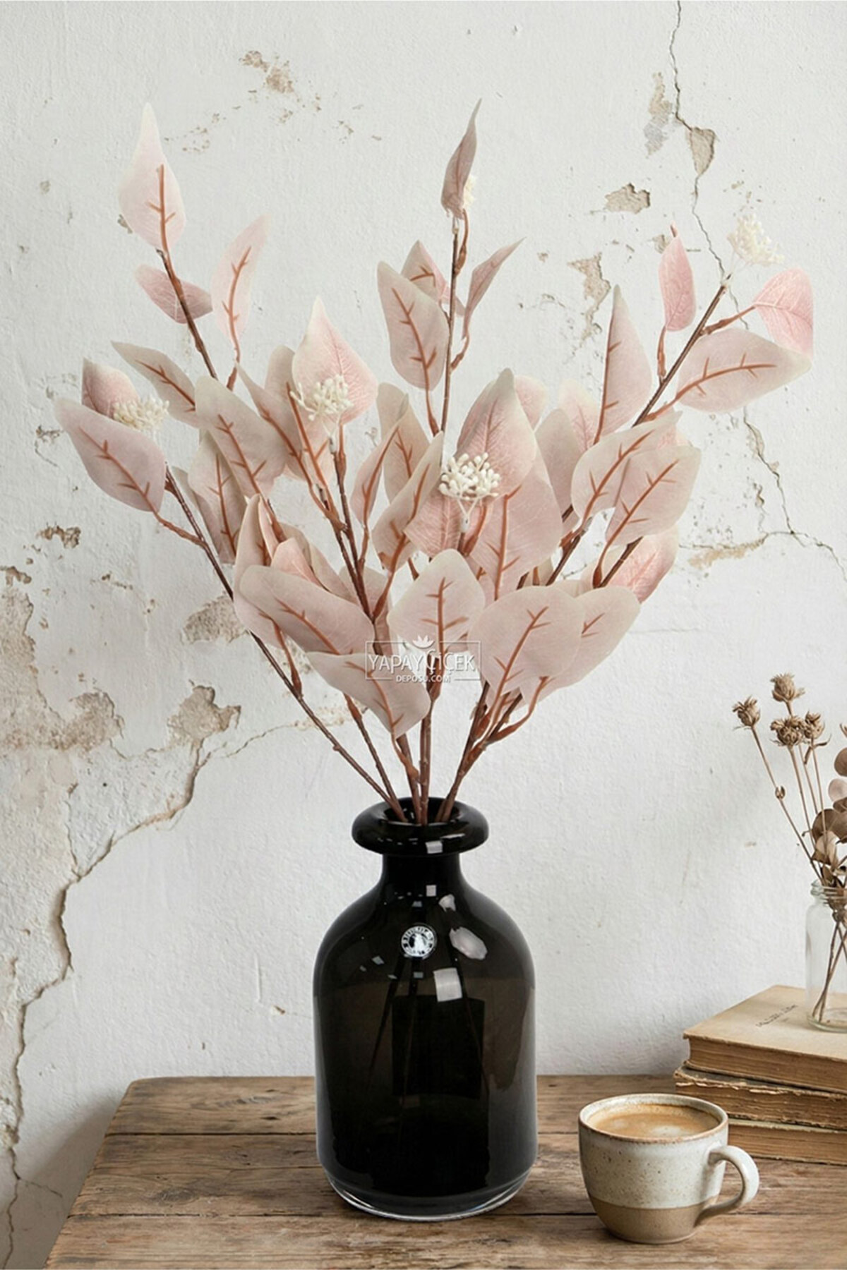Artificial Plant 3 Branches Pacific Mystical Vegetation Bunch 50 cm Pastel Pink