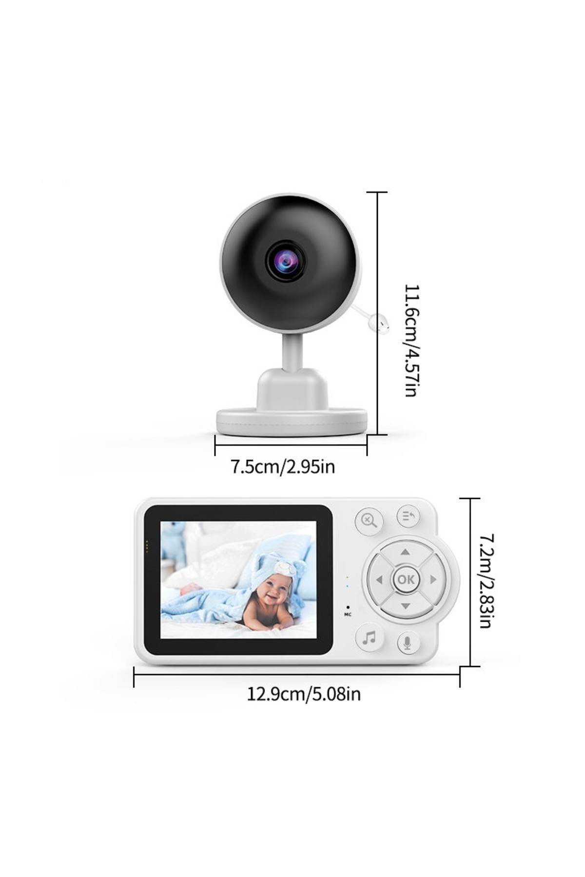 WiderMarkt Bebek İzleme Kamerası WİFİ Gerekmez– Ninni Çalma, Ağlama Algılama, Sıcaklık Takibi,Çift Yönlü Ses fotoğrafı 6 (önizleme)