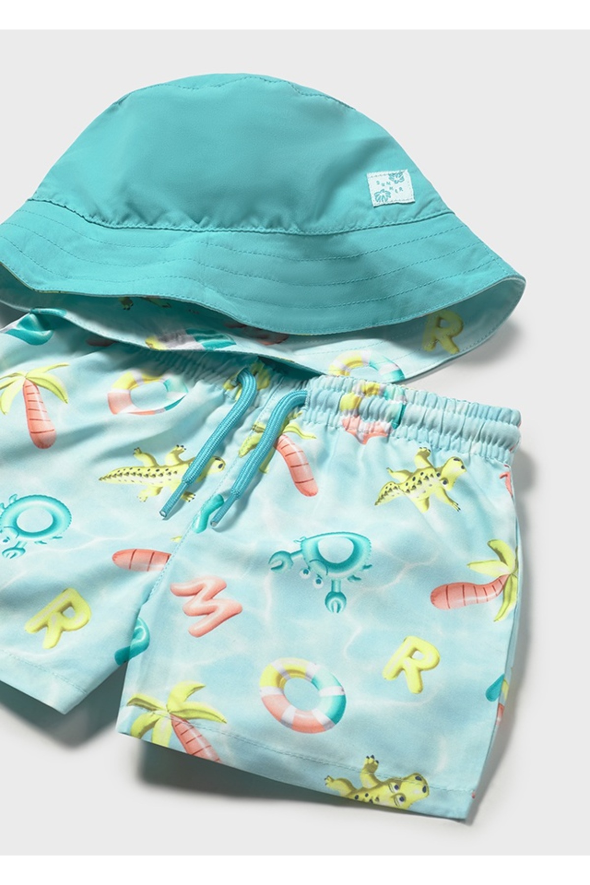 Mayoral Erkek Bebek Deniz Şortu Mayo ve Çift Taraflı Güneş Koruma Şapkası 1660 fotoğrafı 2 (önizleme)
