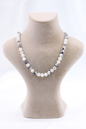 SAURACHI Ay Taşı Kolye Doğal Taş Dizi 8 mm