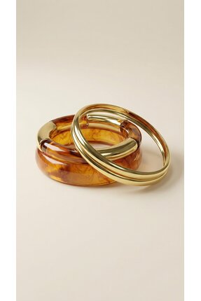 Spazio Işıltılı Metal Detaylı Çoklu Bilezik TABA