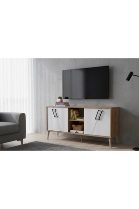 Senna Mobilya KAHVERENGİ BEYAZ TV Konsolu 140cm