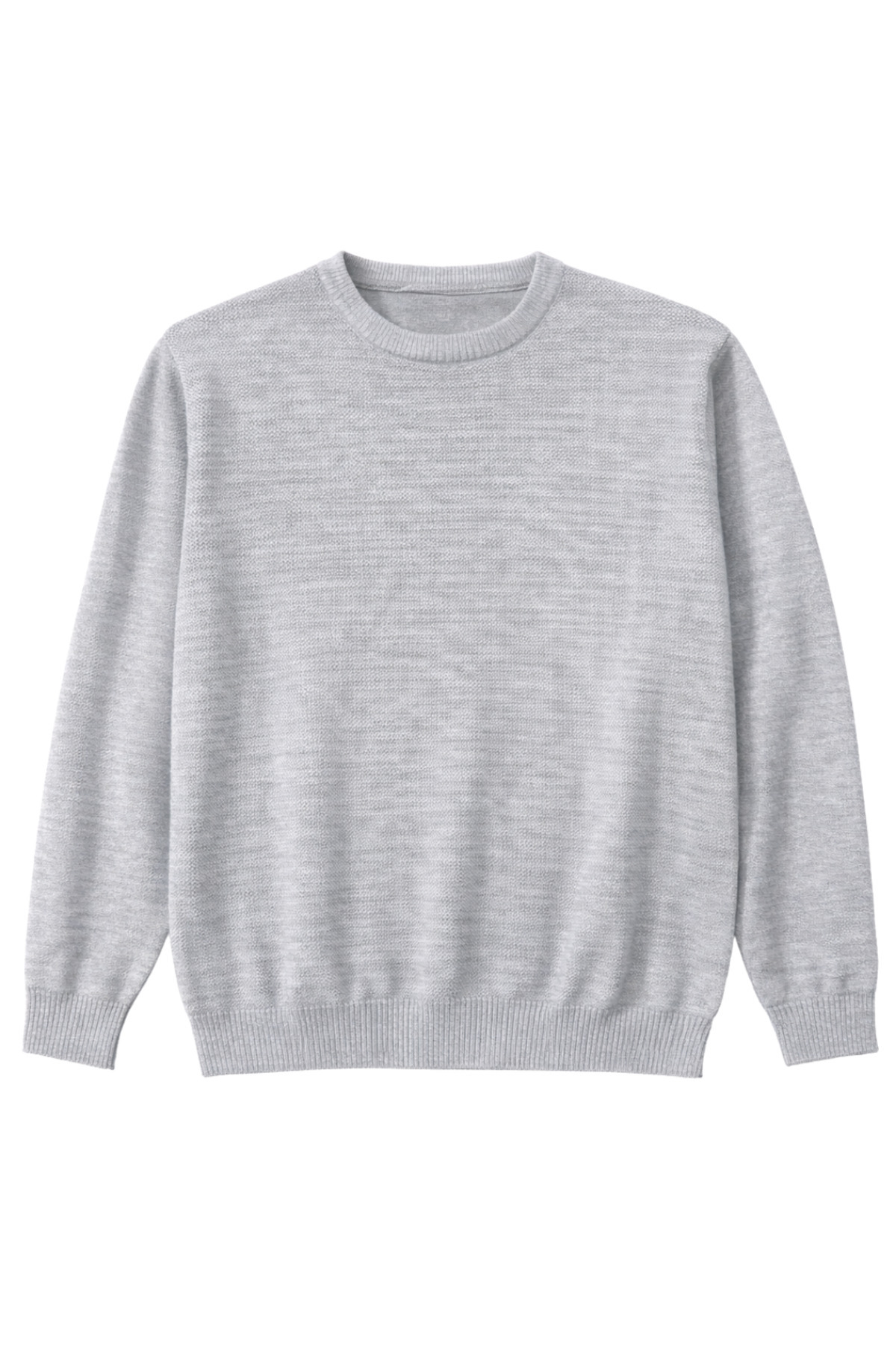 BattalModa Erkek Büyük Beden Gri Bisiklet Yaka Triko Kazak 5XL-6XL-7XL-8XL görsel 4