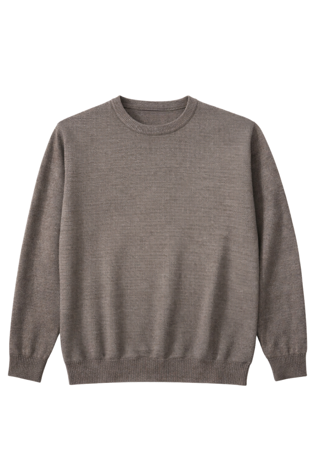BattalModa Erkek Büyük Beden Koyu Vizon Bisiklet Yaka Triko Kazak 5XL-6XL-7XL-8XL görsel 4