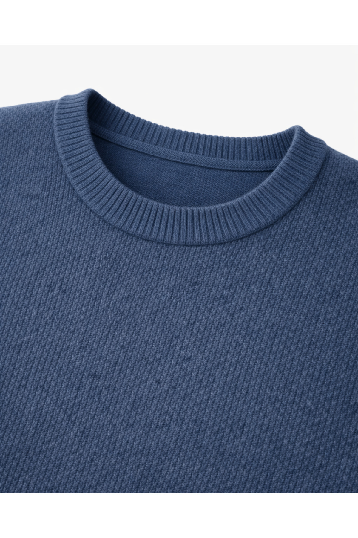 BattalModa Erkek Büyük Beden İndigo Bisiklet Yaka Triko Kazak 5XL-6XL-7XL-8XL görsel 2