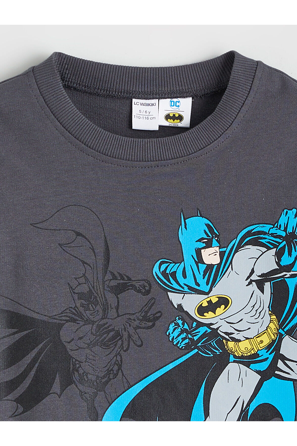 LC Waikiki Nevaa Collection Gri Batman Baskılı Erkek Çocuk Sweatshirt fotoğrafı 3 (önizleme)