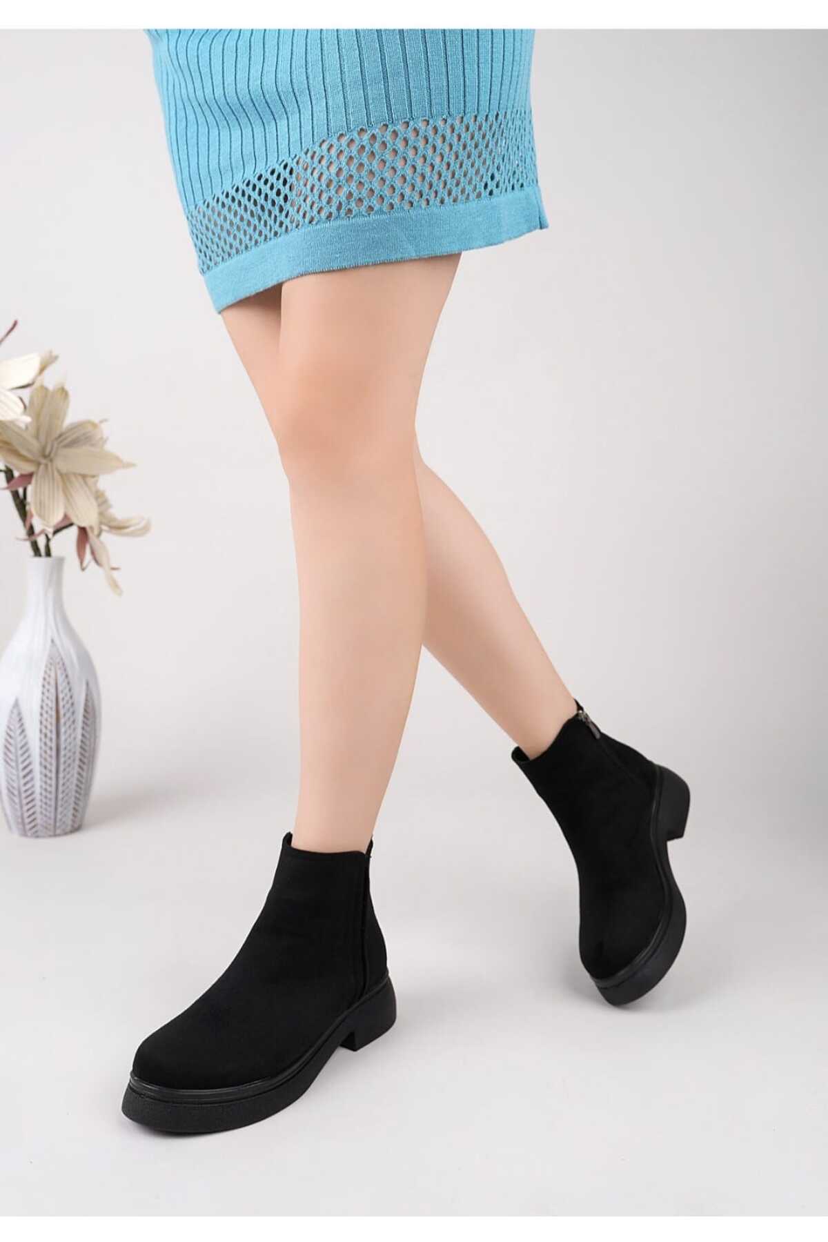 I Love Shoes Sorvella Kadın Bot Siyah Mat Deri