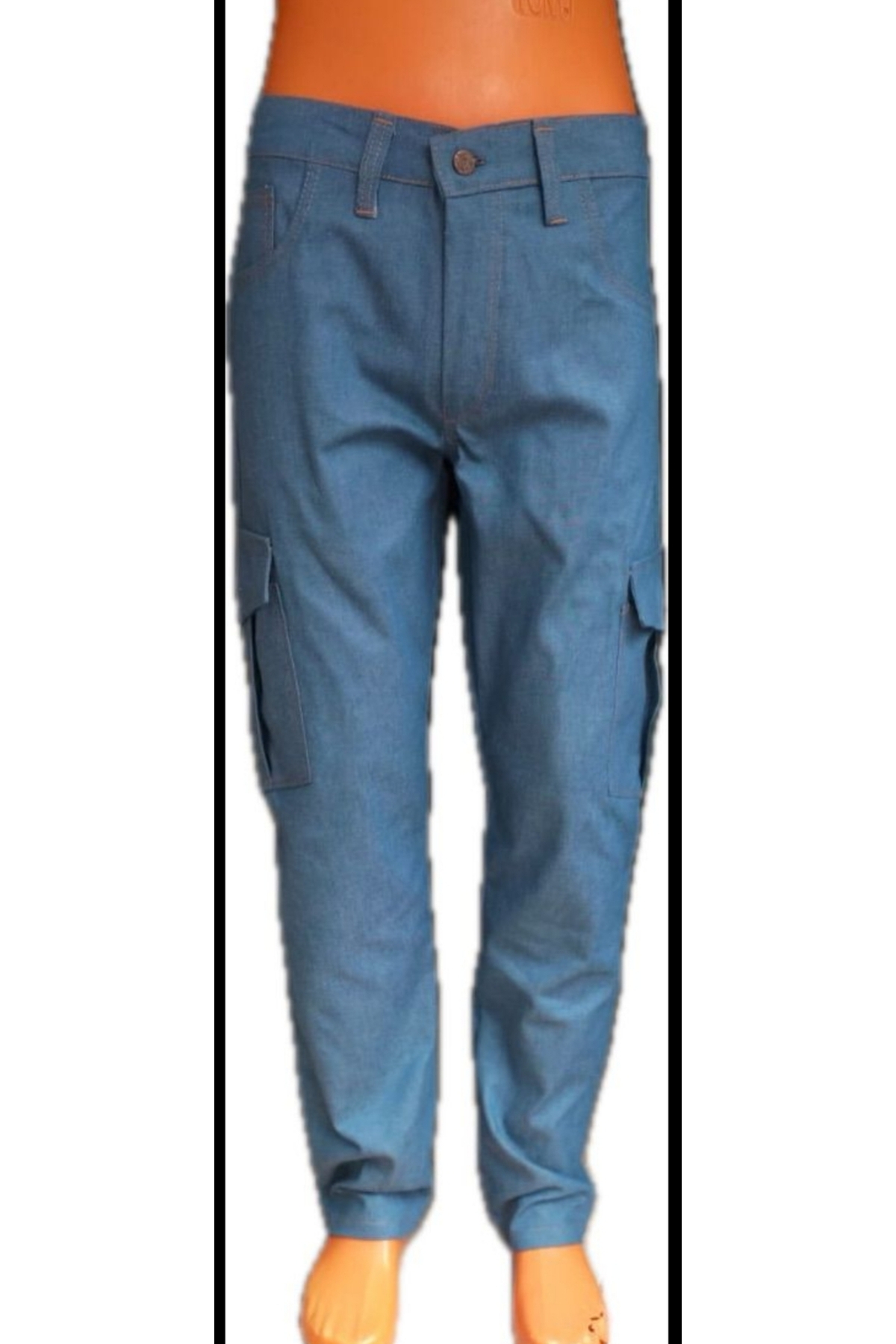 BeyzDenim Kot Kargo 4 Mevsimlik Büyük Beden Pantolon Mavi