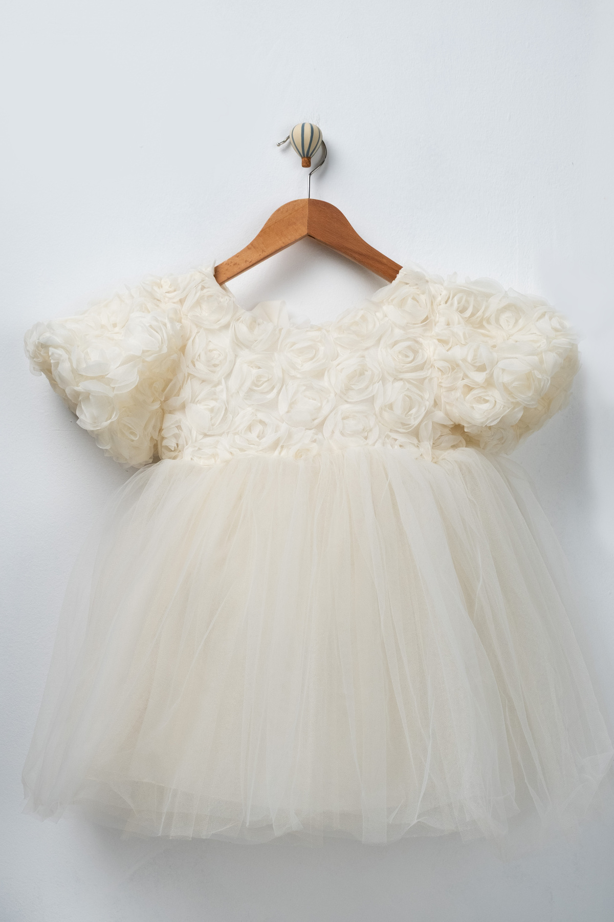 FURYATEX Kız Çocuk Çiçekli Tül Prenses Elbise – 3D Gül Aplikeli Doğum Günü Özel Gün Parti Elbisesi fotoğrafı 6 (önizleme)