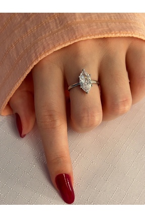 Nilly Jewelry Markiz Dikey Kesim Taş Yüzük
