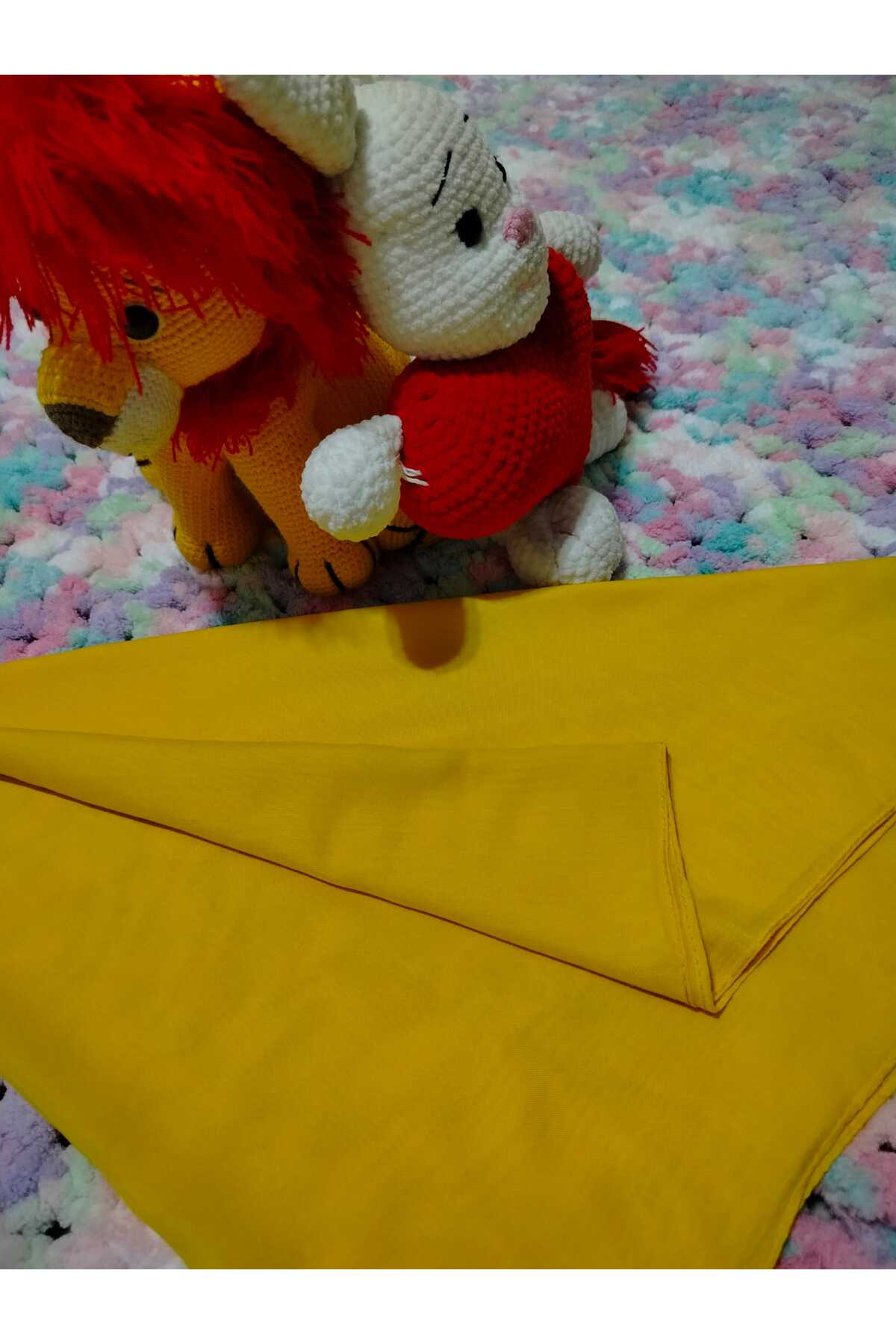 MODA SARILIK BEZİ,SARILIK MENDİLİ,SARI EŞARP 100*100 fotoğrafı 3 (önizleme)