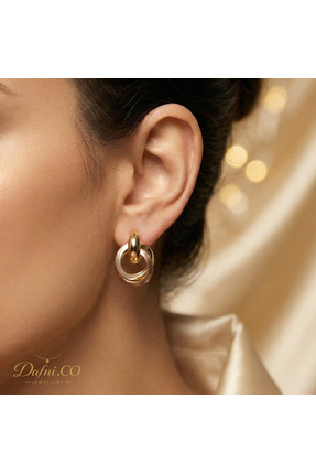Dafni.CO Jewellery Vintage Görünümlü Burgu Halka Küpe