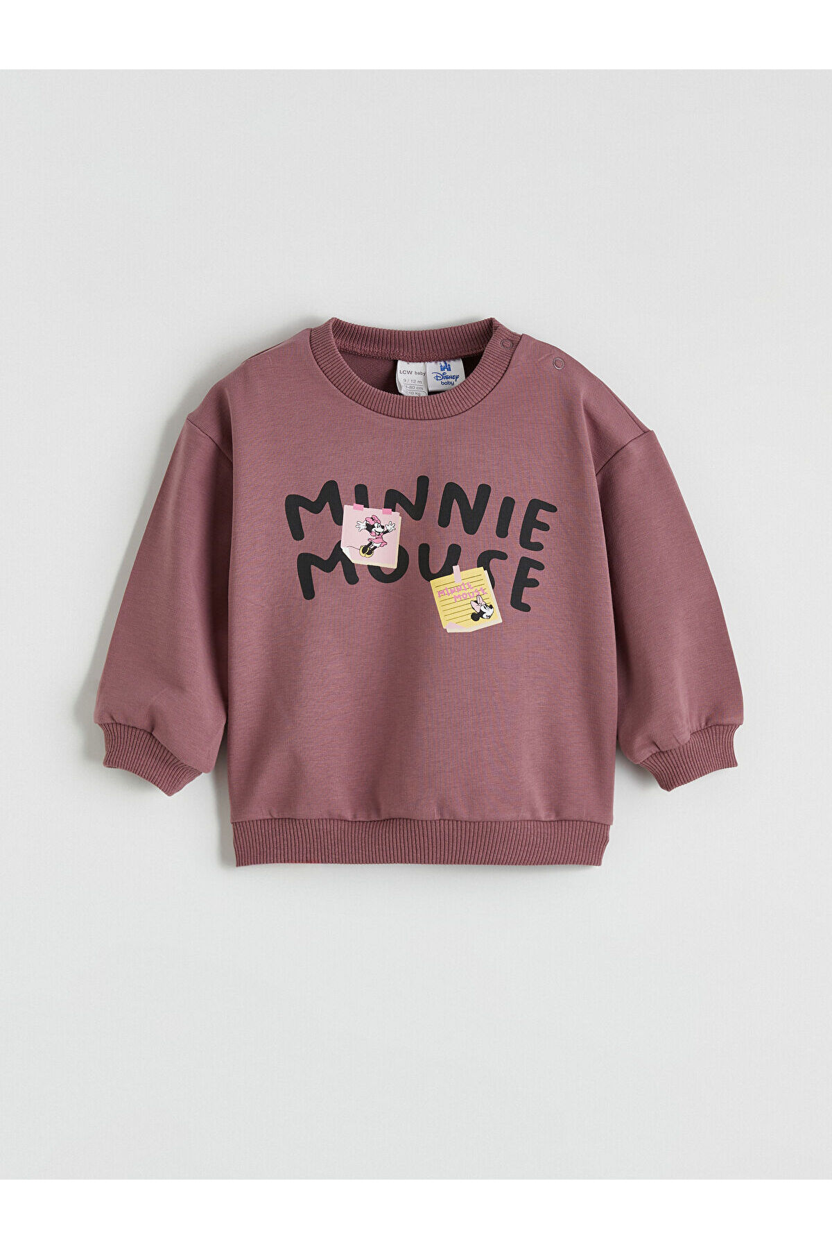 LC Waikiki Nevaa Collection Pembe Minnie Mouse Baskılı Kız Bebek Sweatshirt ve Eşofman Altı fotoğrafı 3 (önizleme)