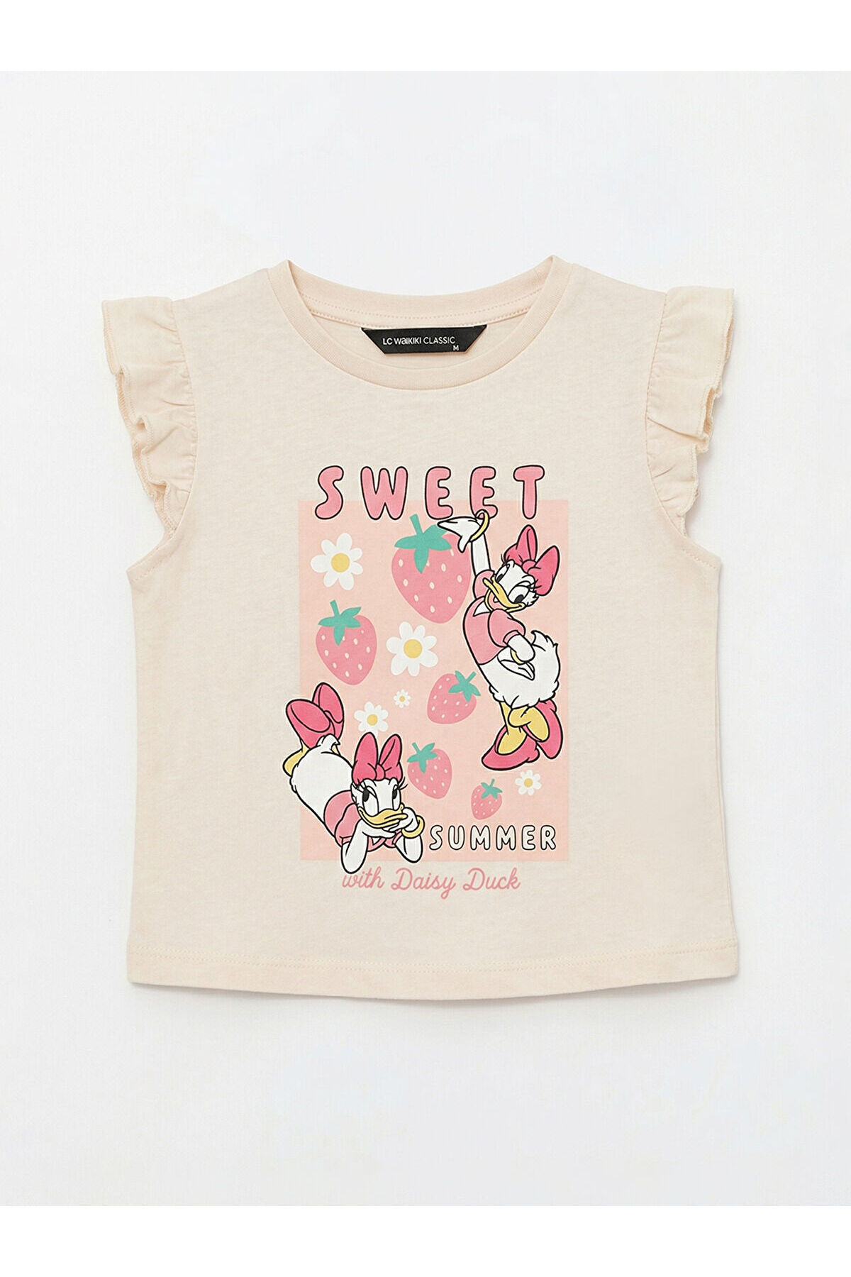 LC Waikiki Nevaa Collection Pembe Daisy Duck Baskılı Kız Bebek Bluz ve Şort fotoğrafı 3 (önizleme)