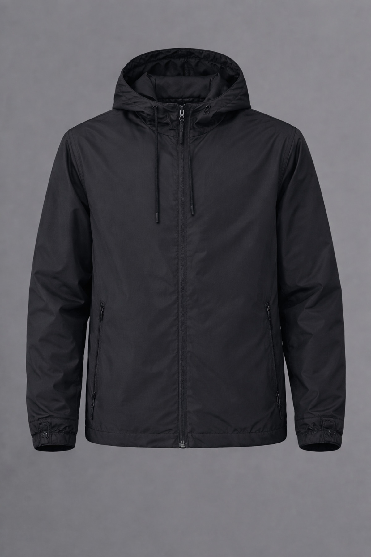 DAMGA JEANS  Erkek Basic Günlük Siyah Yağmurluk & Rüzgarlık