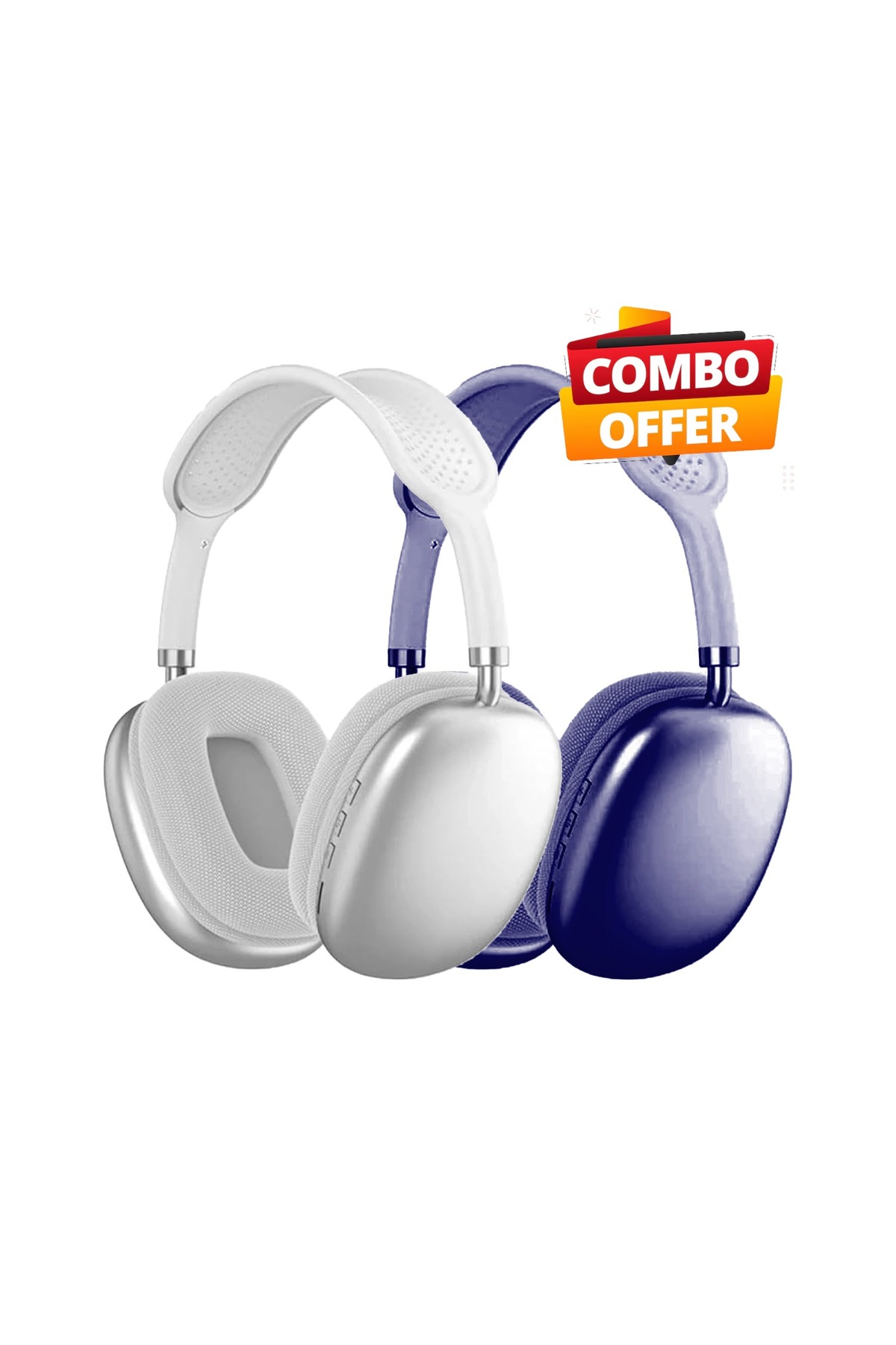 Generic 2PC COMBO-1 PC White & 1 PC blue P9 Bluetooth Over-Ear Headphones wit...