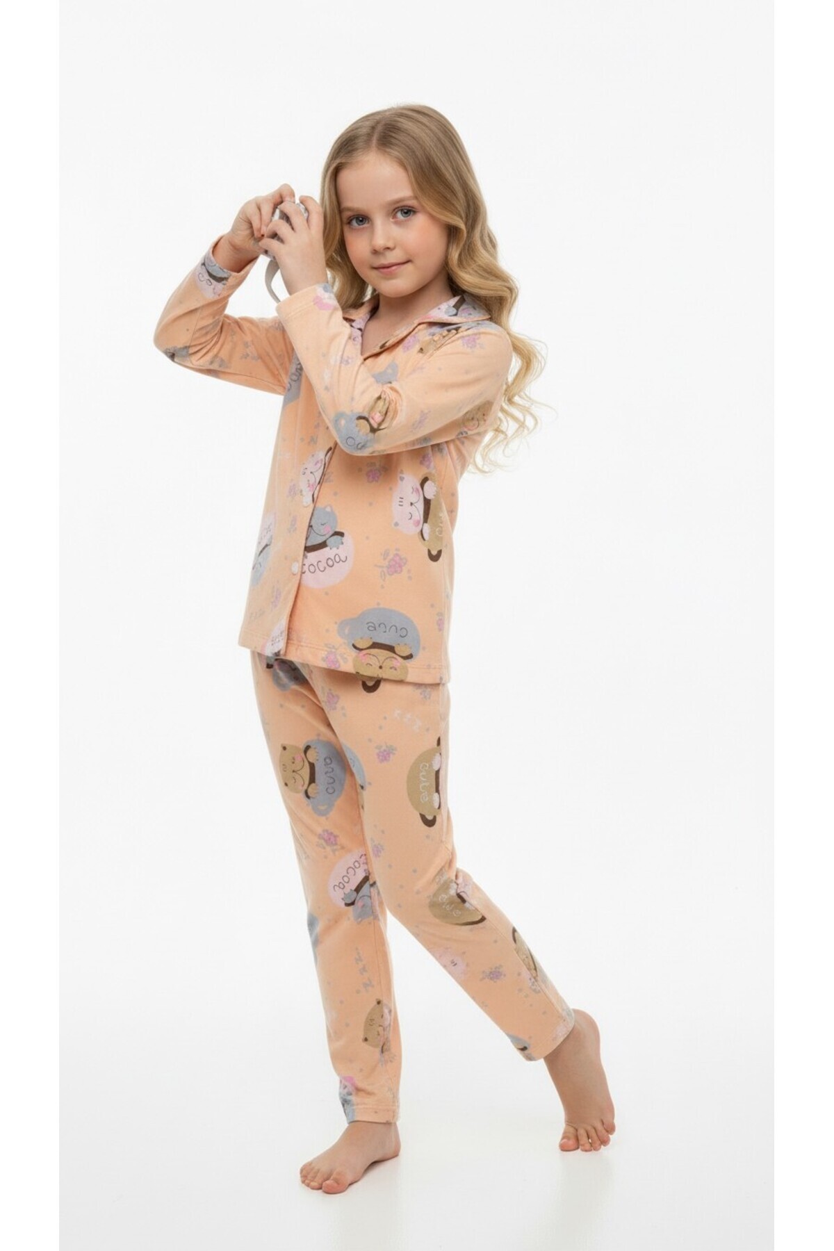 DANBİ Kız Çocuk 4,5,6,7,8,9,10,11 Yaş Mevsimlik Pijama Takımı fotoğrafı 2 (önizleme)