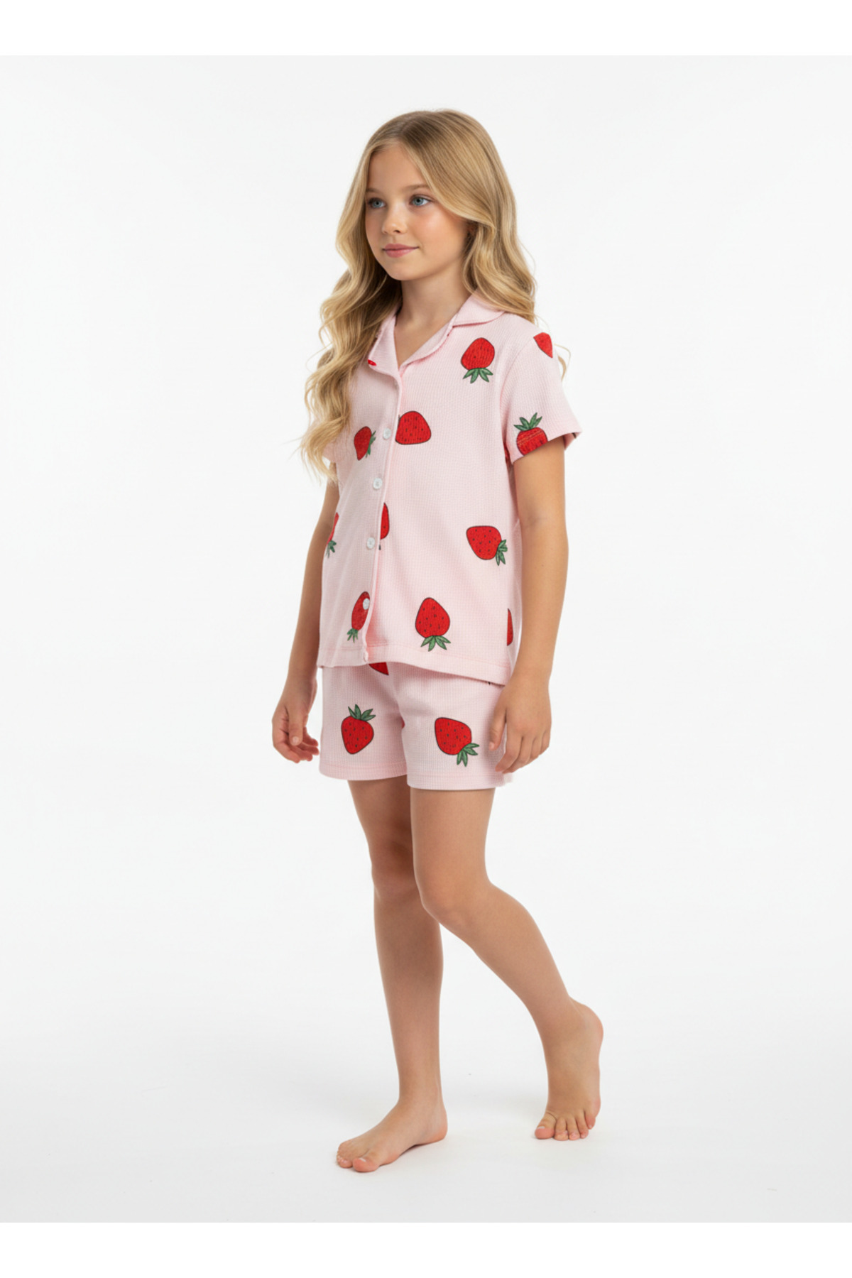 DANBİ Kız -Erkek Çocuk Yazlık Pijama Takımı 4,5,6,7,8,9,10,11 Waffle Kumaş fotoğrafı 4 (önizleme)