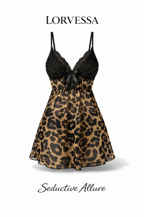 LORVESSA Leopar Desenli Gecelik