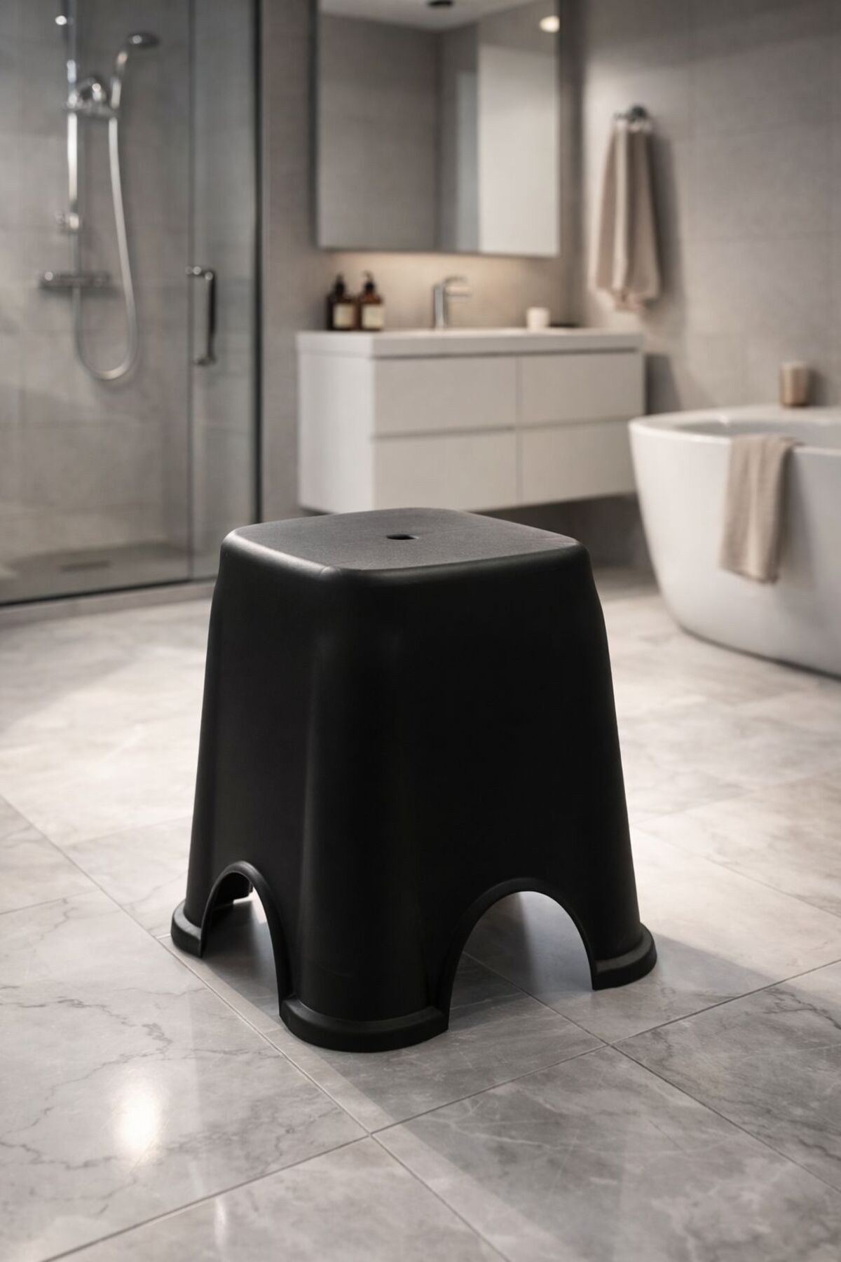 Specially Designed High Bathroom Stool for Knee Discomfort