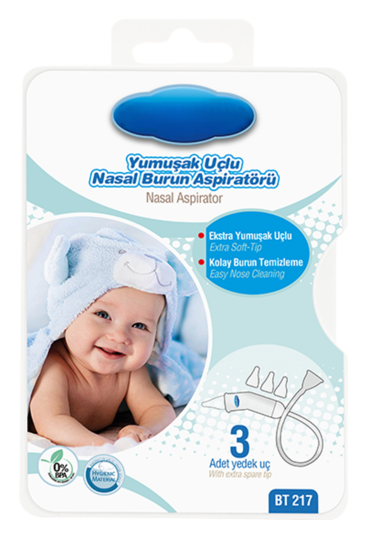 hobbe baby BT 217 YUMUŞAK UÇLU BEBEK BURUN ASPİRATÖRÜ fotoğrafı 2 (önizleme)