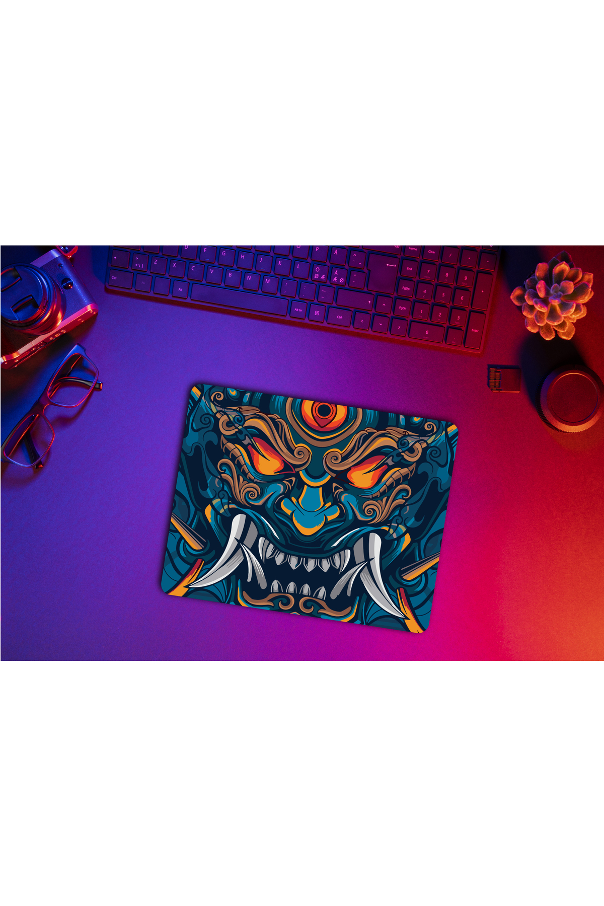 İnfernal Oni Gaming Oyuncu XL Mouse Pad Kaydırmaz Dikişli Mousepad 480x400x3 Mm Dikişli Premium Model