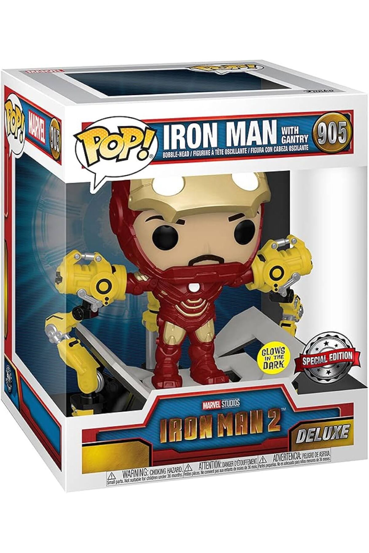 Funko Pop! Iron Man 2: Iron Man MKIV with Gantry Glow-in-The-Dark