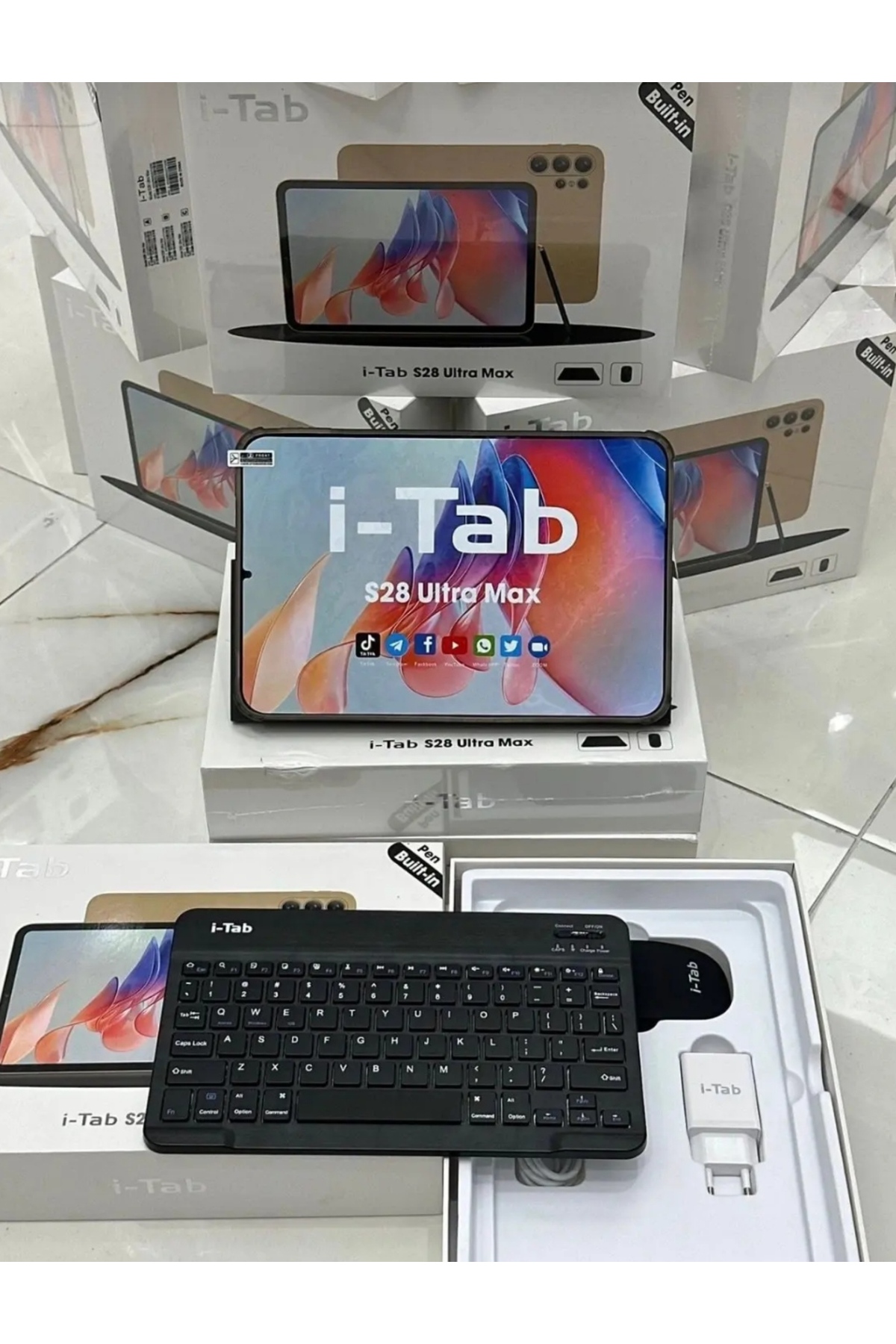 S28 ultra Max sim kartlı ful set tablet klavye+mause+kalem+kılıf