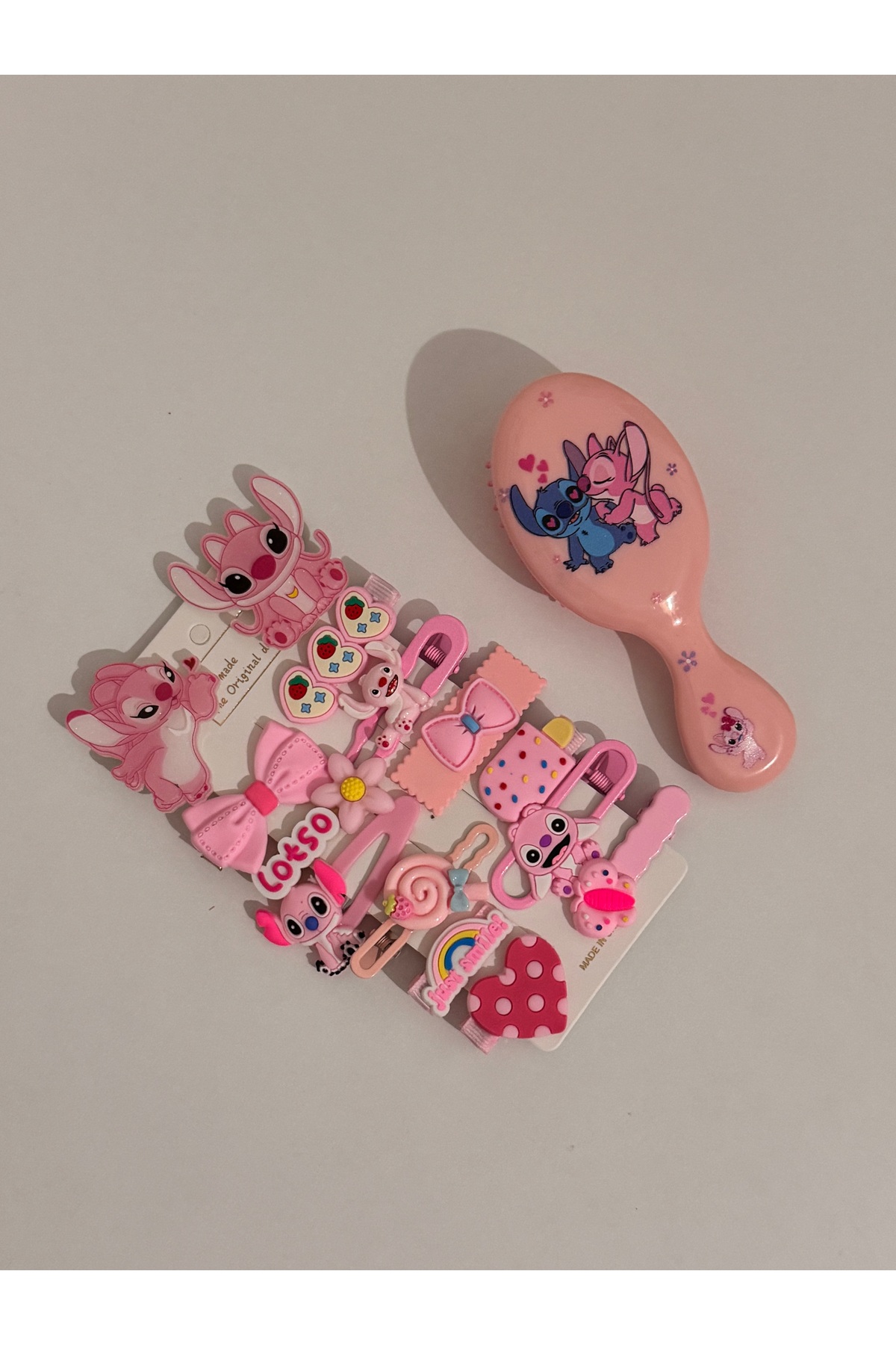 winingo 2Y Shop Kız çocuk Stıtch Çanta Toka ve Tarak Seti Hediyelik Doğum Günü Bayramlık 3'lü Set fotoğrafı 2 (önizleme)