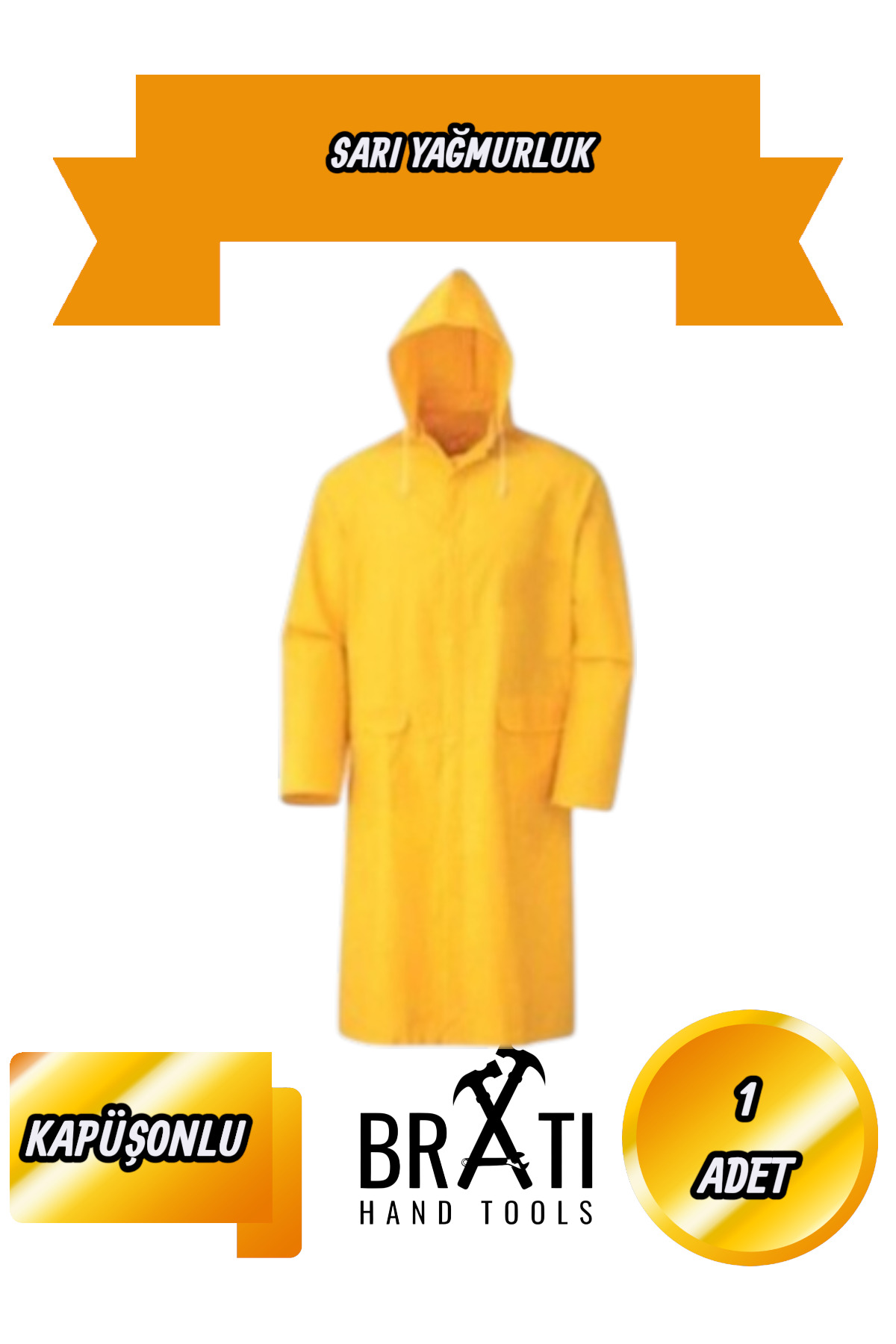 Pvc Yağmurluk Balıkçı İşçi Yağmurluk Kalın XXL — زرد 4201BRTBLTPVCSYXXL — تصویر 3 از 5