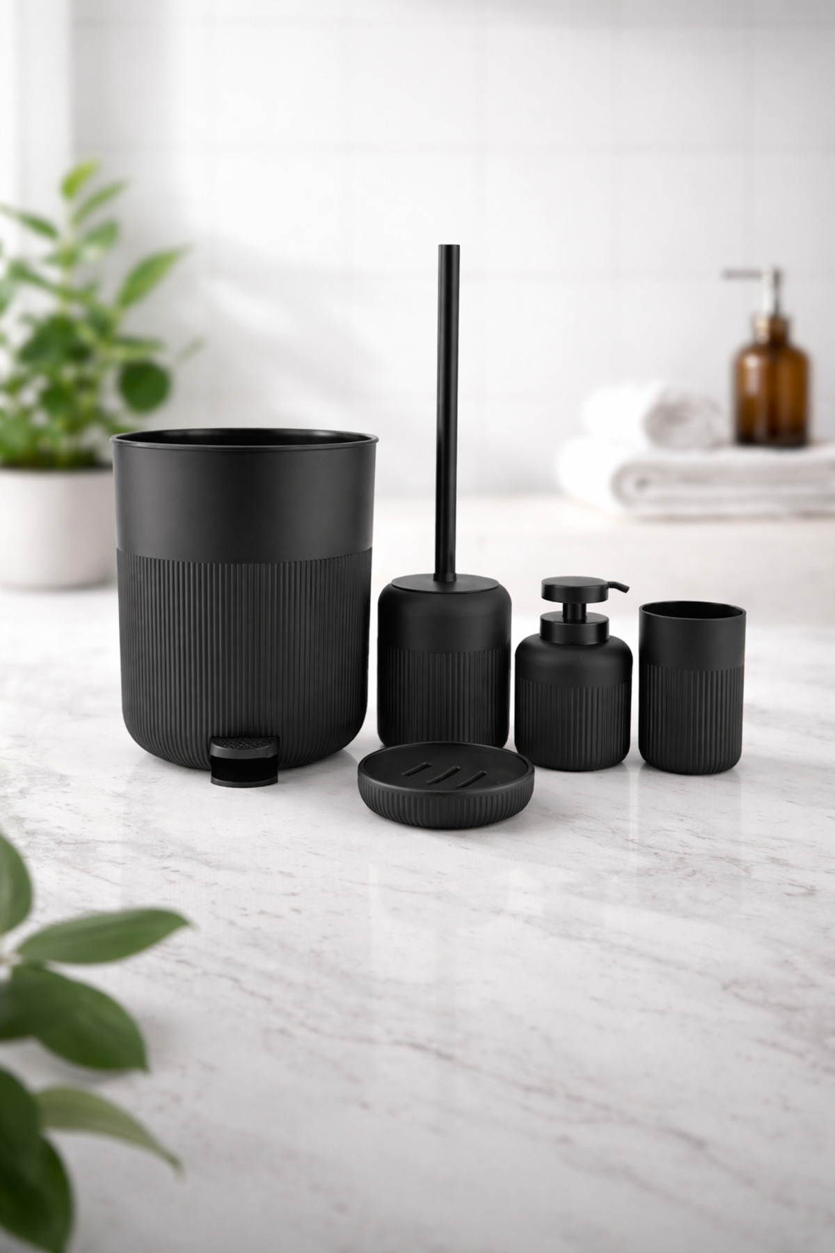 CEZVE HOME 5 Parça Banyo Aksesuar Seti – Modern & Şık Tasarım - Fiyatı